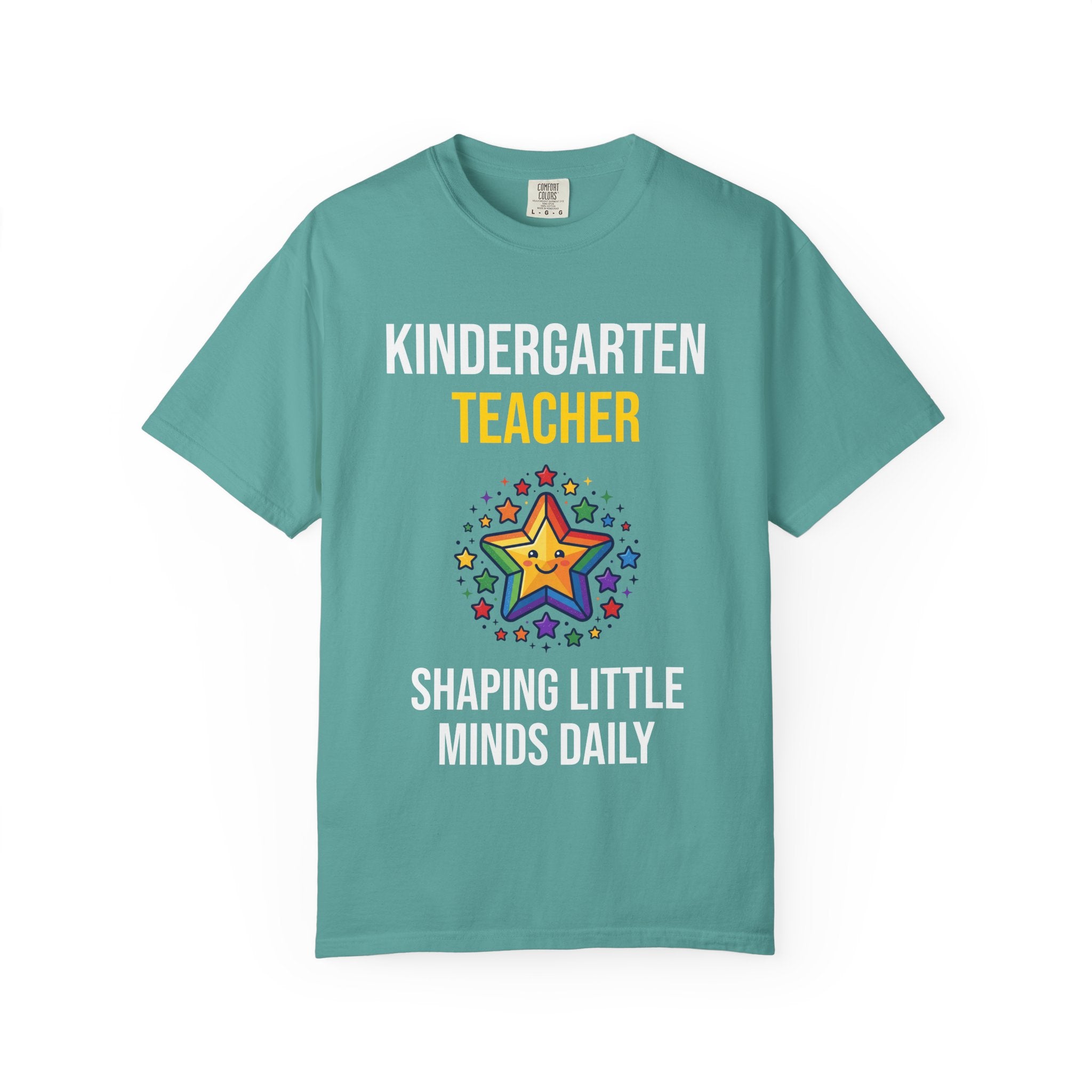 Kindergarten Teacher T-Shirt - "Shaping Little Minds Daily" Cute Star Design