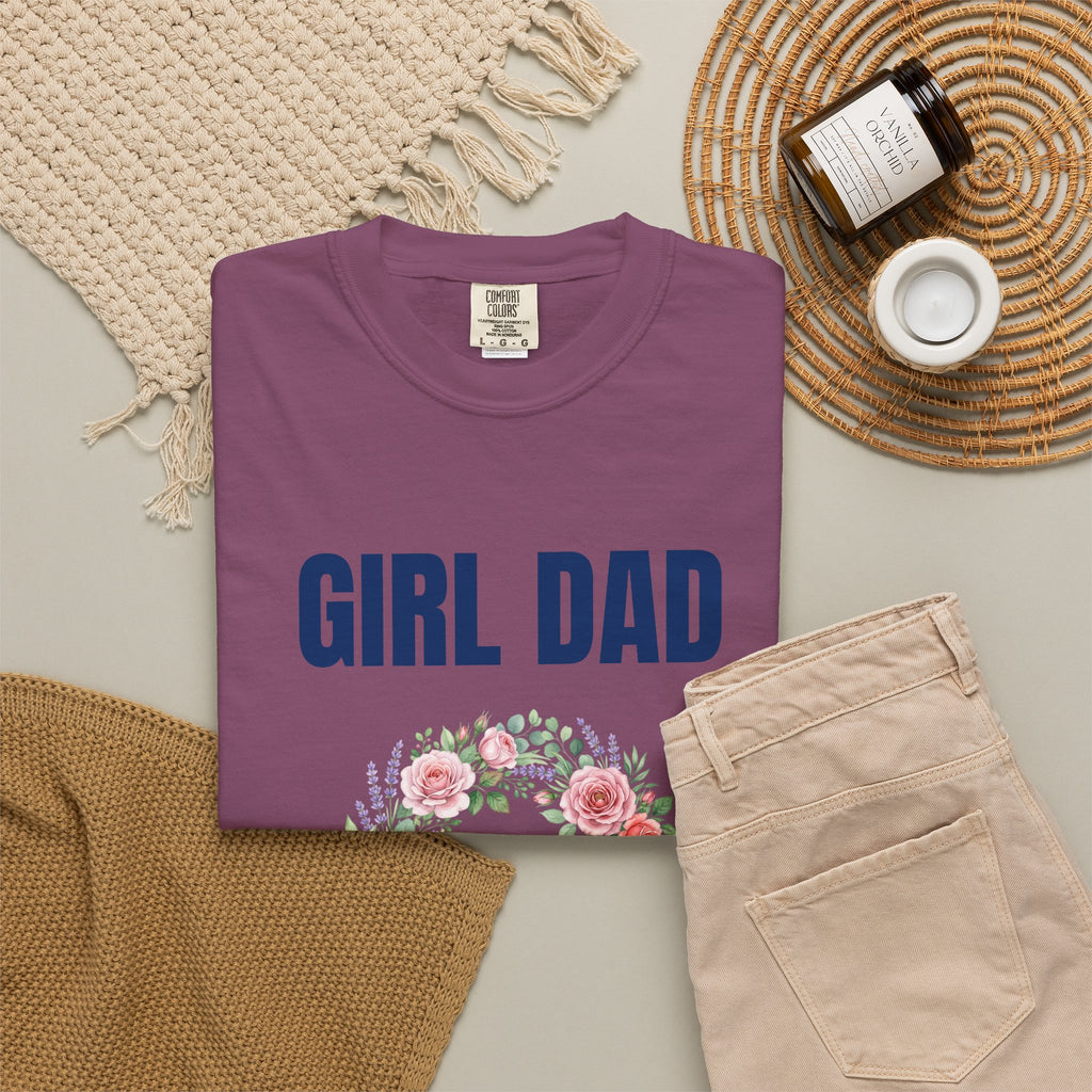 Girl Dad Floral Wreath T-Shirt — Proud Girl Dad Father's Day Gift Tee