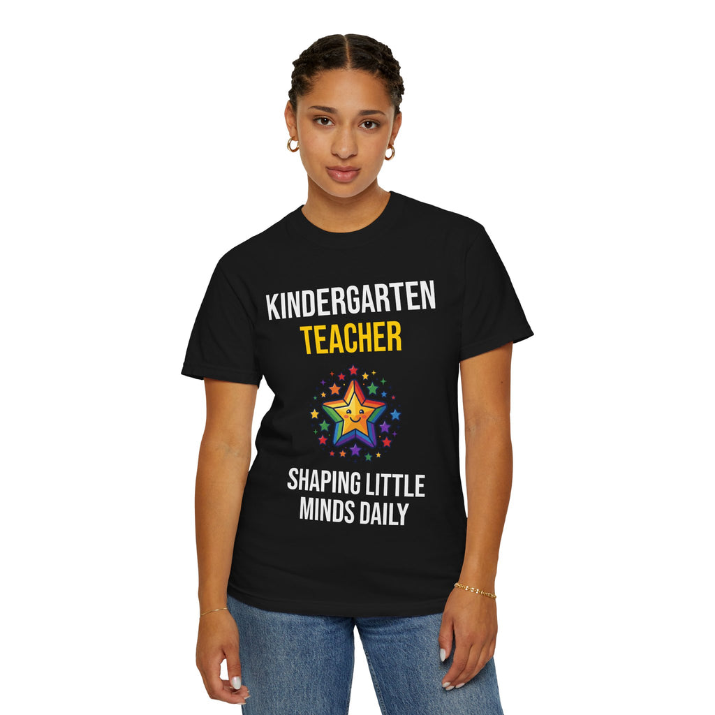 Kindergarten Teacher T-Shirt - "Shaping Little Minds Daily" Cute Star Design