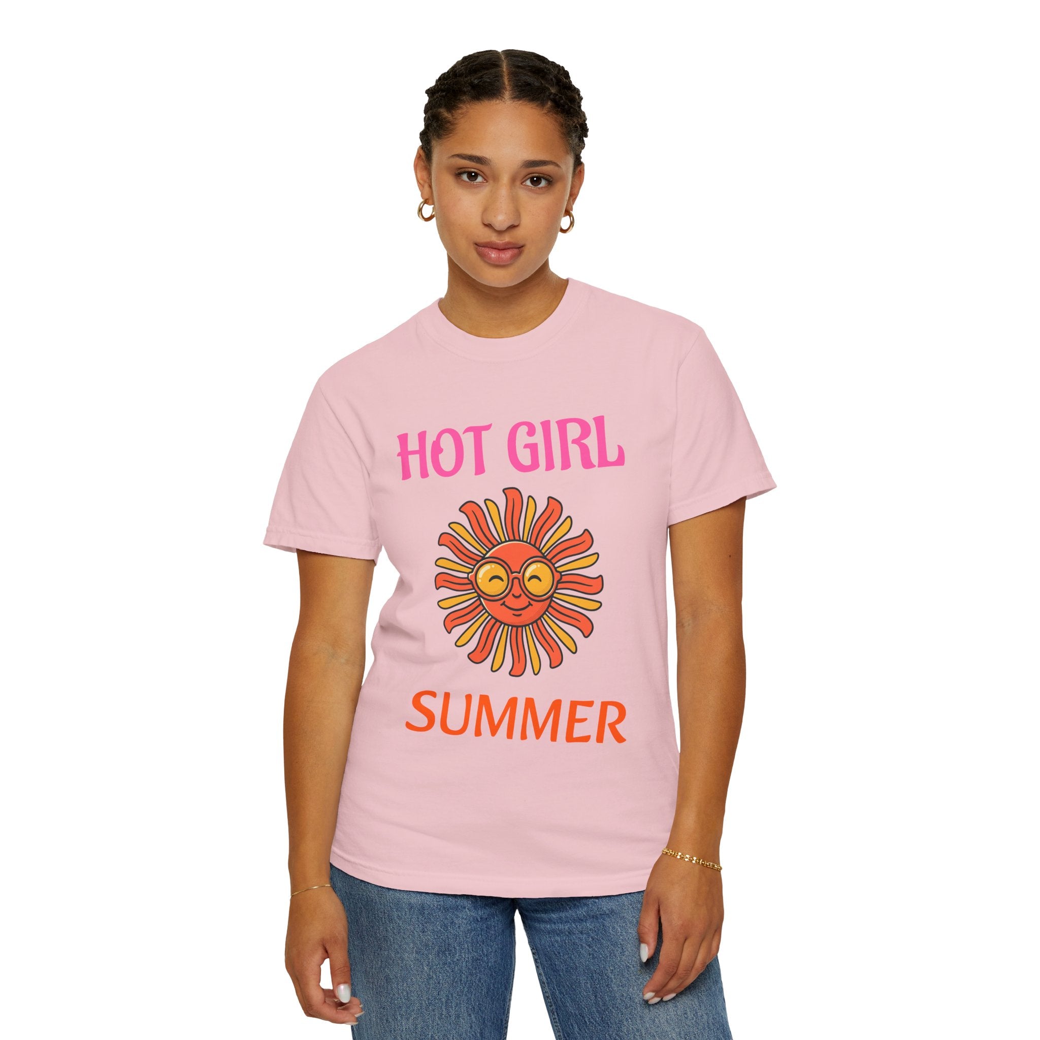 Hot Girl Summer T-Shirt — Retro Smiling Sun Graphic Tee