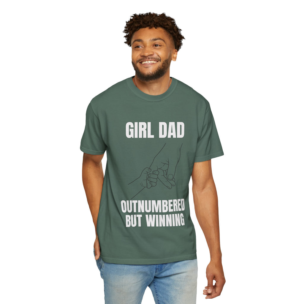 Girl Dad Outnumbered But Winning T-Shirt — Funny Father's Day Gift Tee