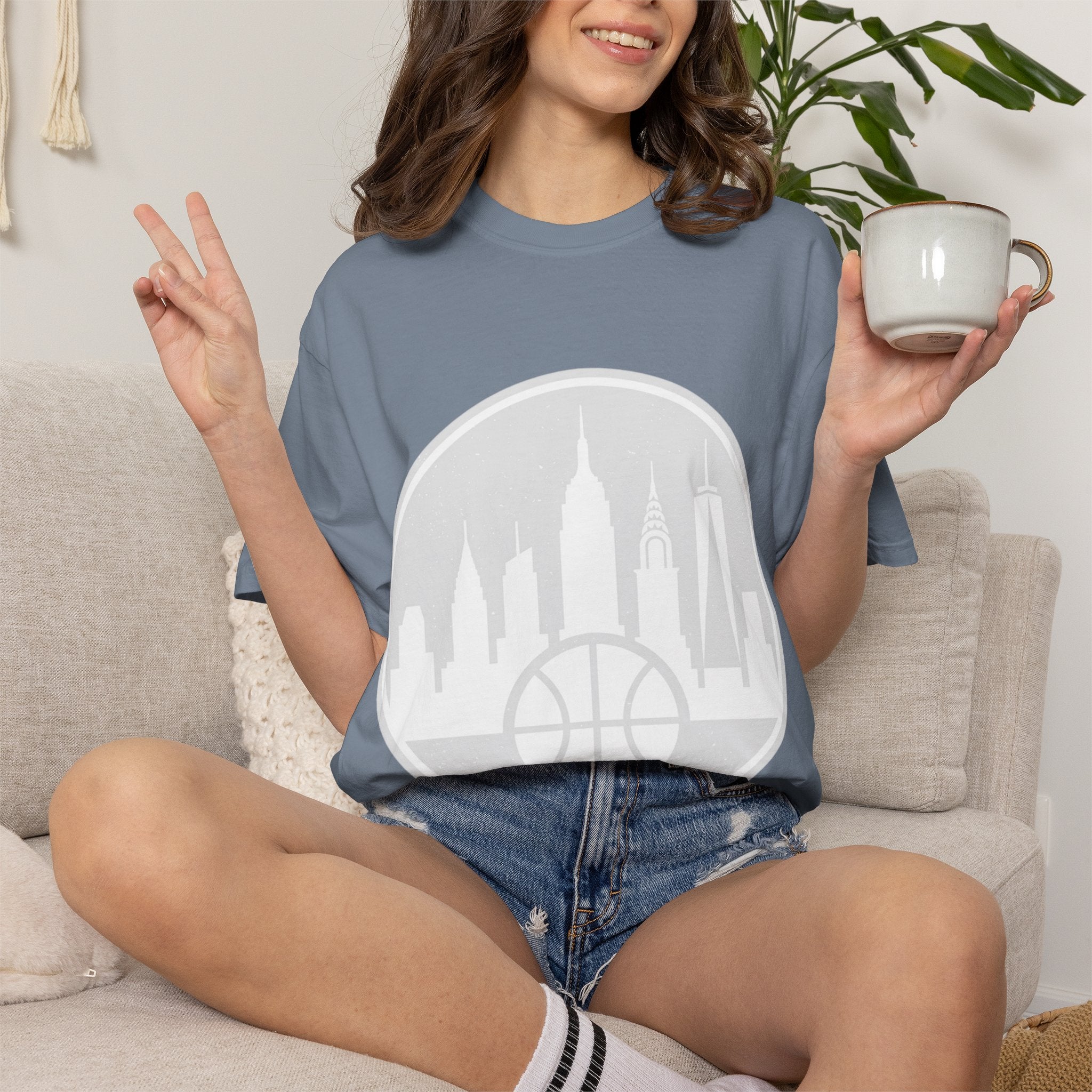 City Skyline Basketball T-Shirt — Urban Basketball Graphic Tee