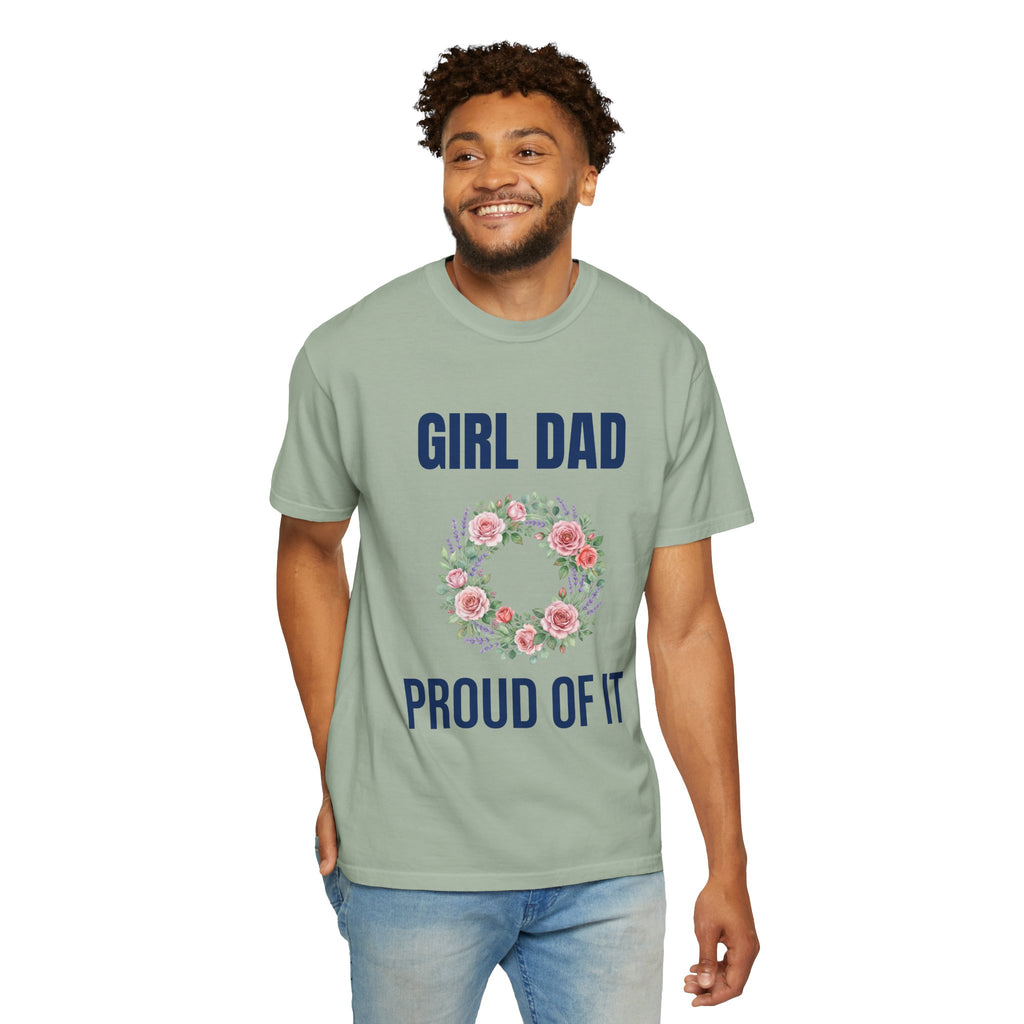 Girl Dad Floral Wreath T-Shirt — Proud Girl Dad Father's Day Gift Tee