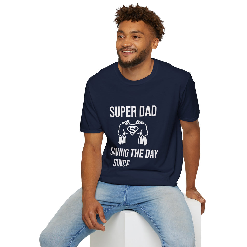 Super Dad T-Shirt — 'Super Dad' Saving the Day Graphic Tee for Fathers, Father’s Day Gift