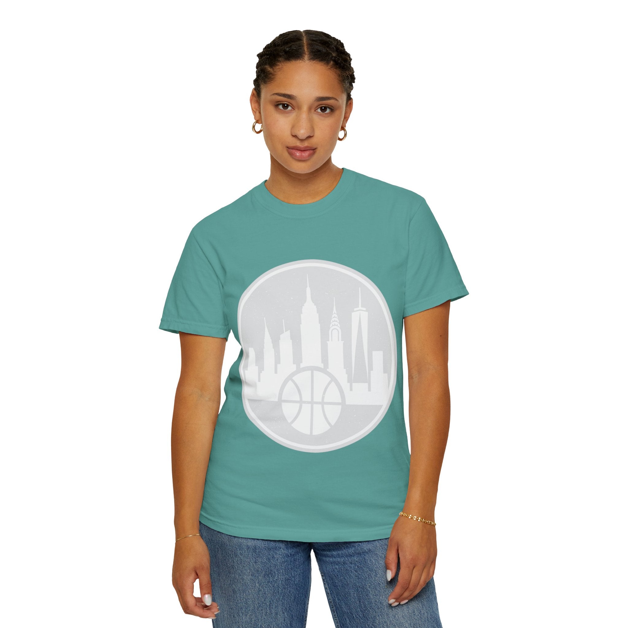 City Skyline Basketball T-Shirt — Urban Basketball Graphic Tee
