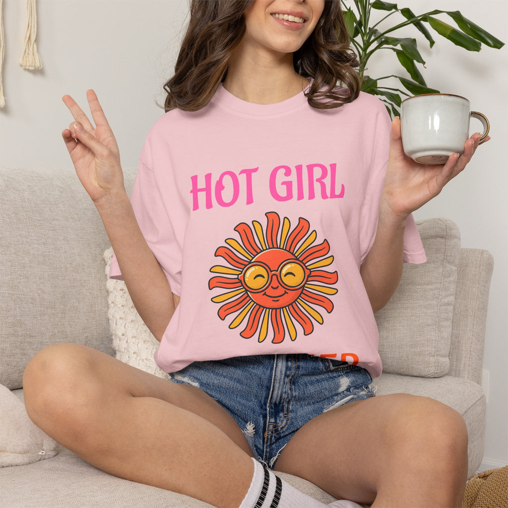 Hot Girl Summer T-Shirt — Retro Smiling Sun Graphic Tee