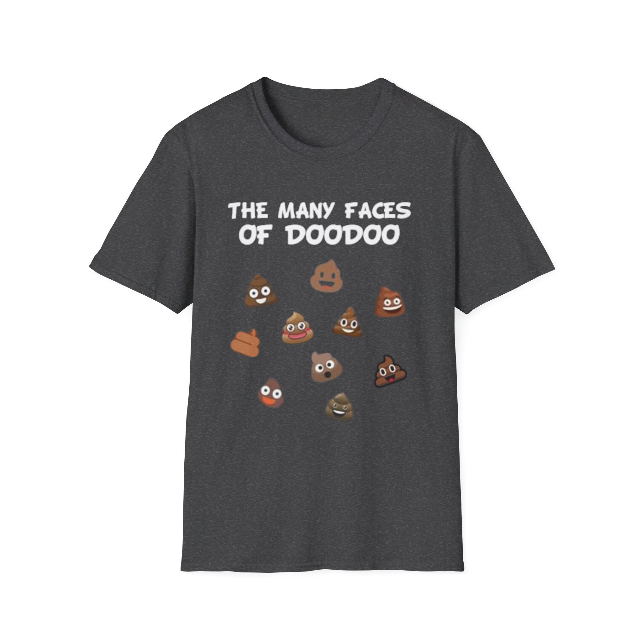 Funny Poop Emoji T-Shirt – "The Many Faces of Doodoo" Graphic Tee