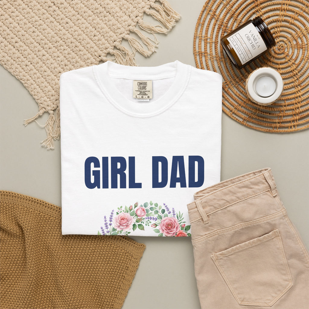 Girl Dad Floral Wreath T-Shirt — Proud Girl Dad Father's Day Gift Tee