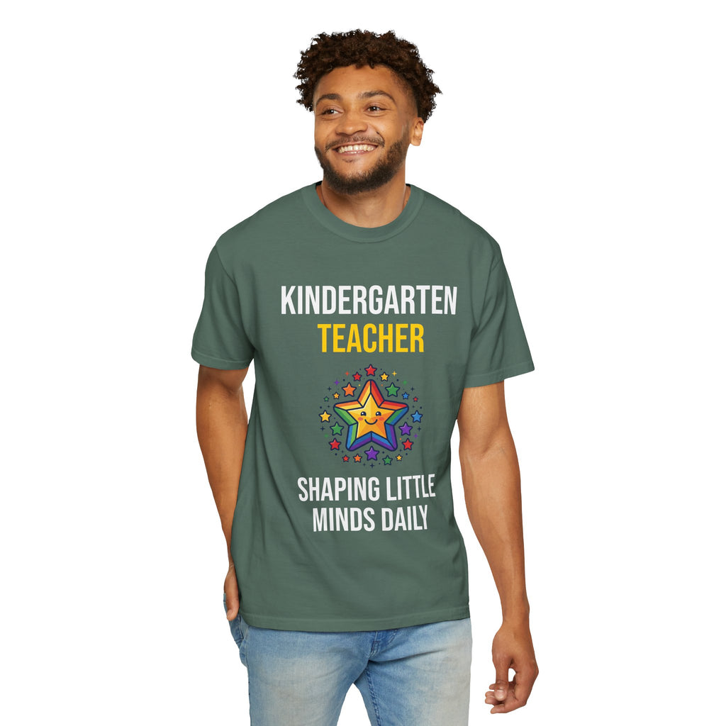 Kindergarten Teacher T-Shirt - "Shaping Little Minds Daily" Cute Star Design