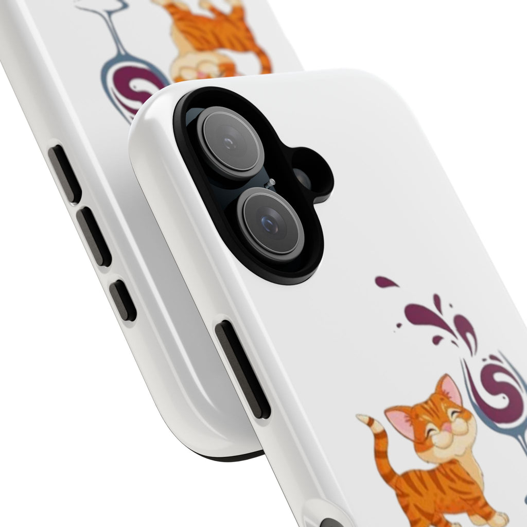 Cats & Wine Phone Case — Cute Orange Cat with Wine Glass Protective Case