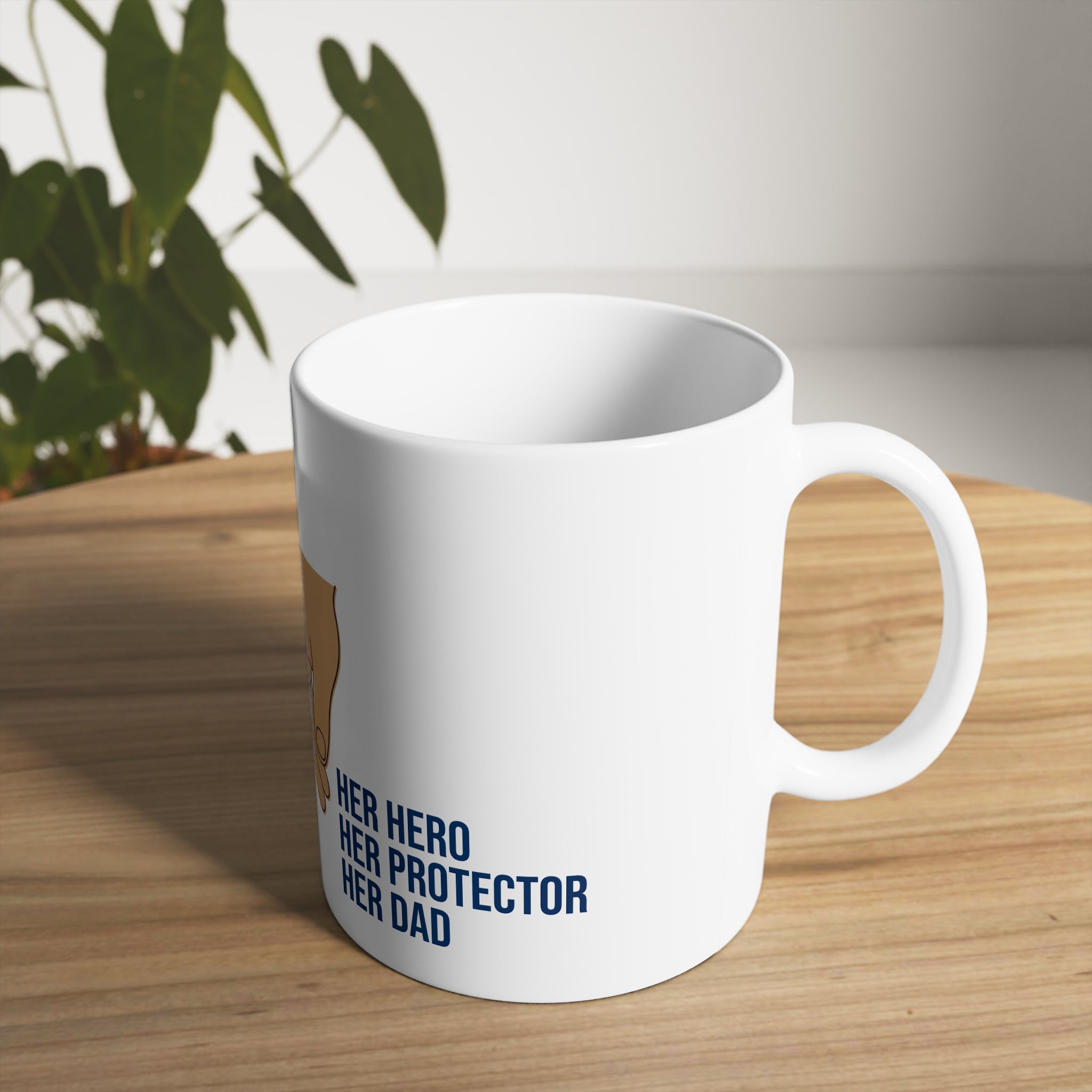Girl Dad Ceramic Mug — 'Her Hero, Her Protector, Her Dad' Father's Day Coffee Cup