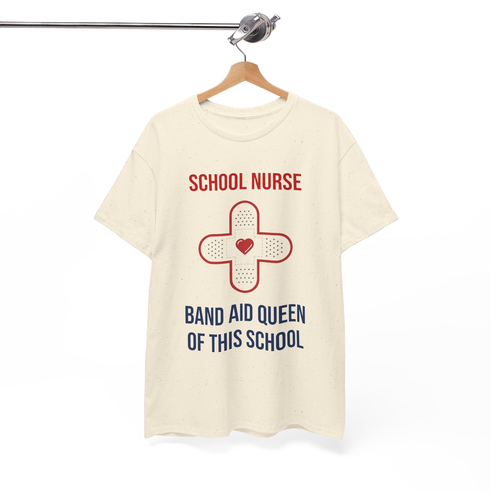 School Nurse T-Shirt – “Band Aid Queen of This School” Cotton Tee