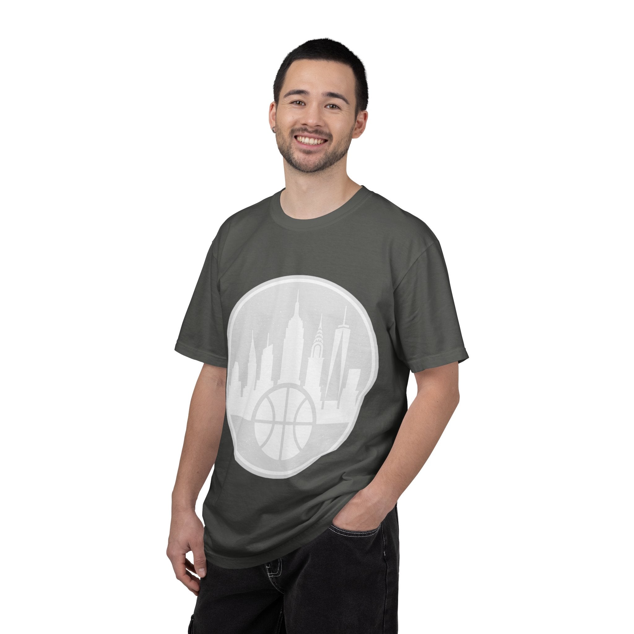 City Skyline Basketball T-Shirt — Urban Basketball Graphic Tee