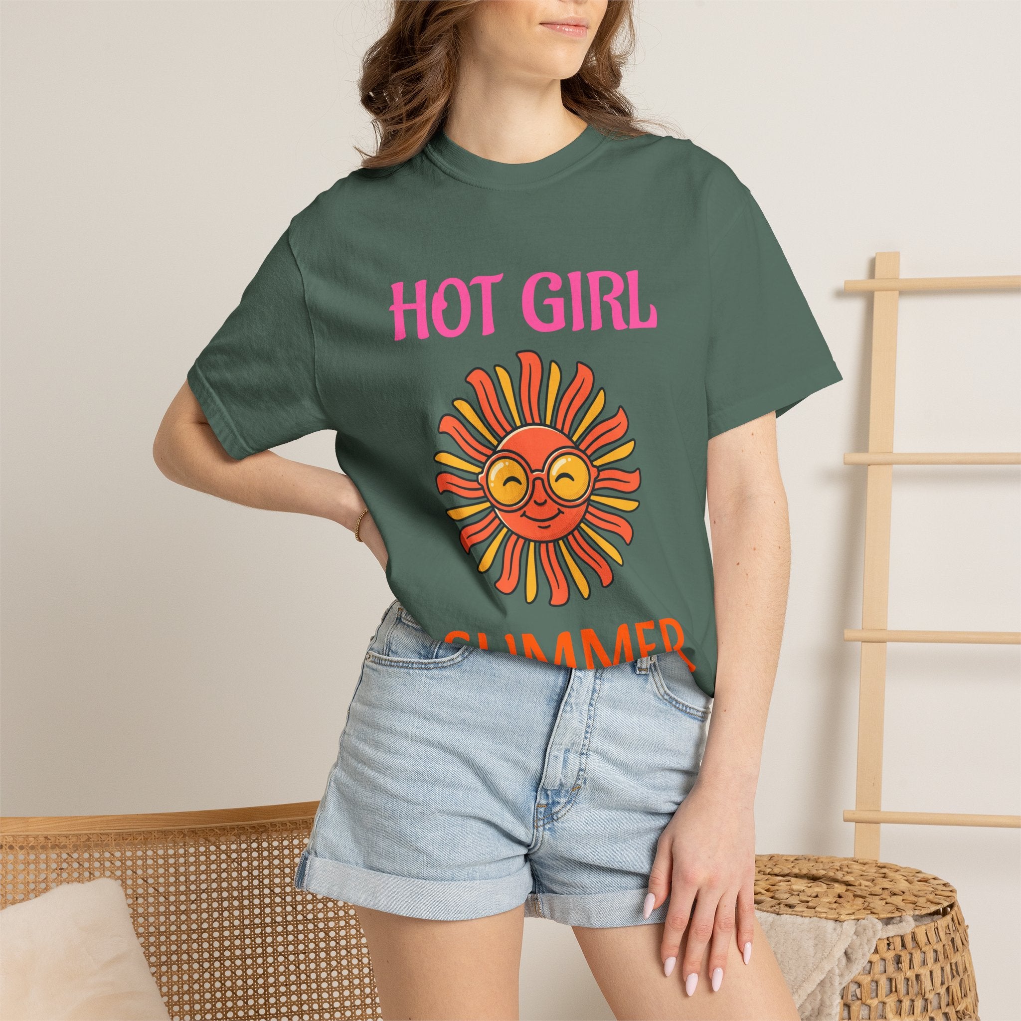 Hot Girl Summer T-Shirt — Retro Smiling Sun Graphic Tee