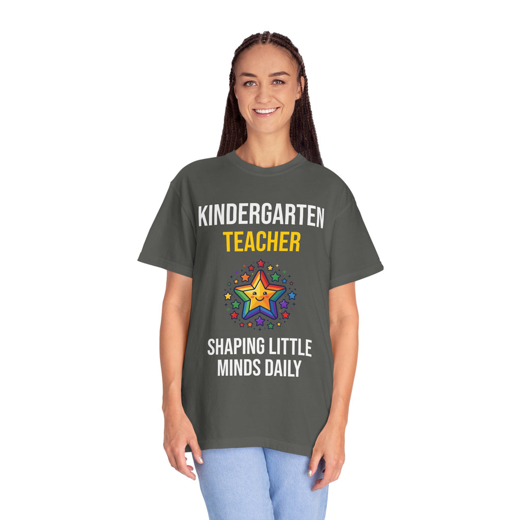 Kindergarten Teacher T-Shirt - "Shaping Little Minds Daily" Cute Star Design