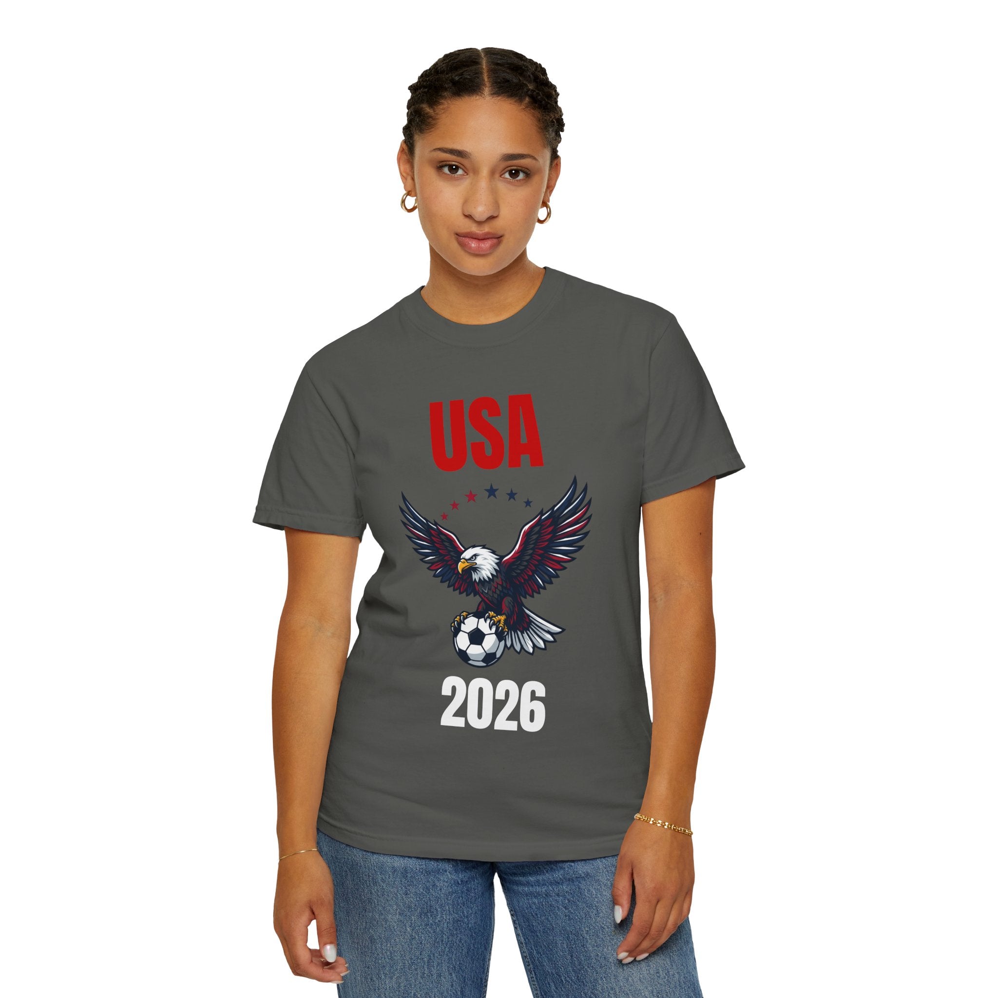 USA 2026 Eagle Soccer T-Shirt — Patriotic Men’s Women’s Team Fan Tee