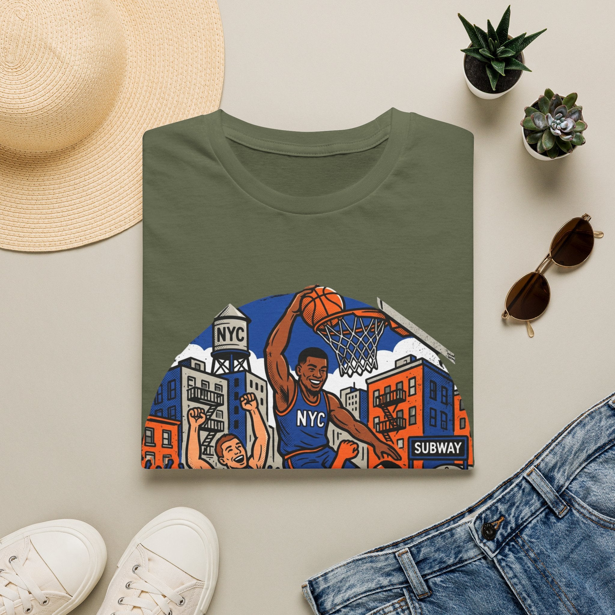 New York Hoops Run Cartoon Tee