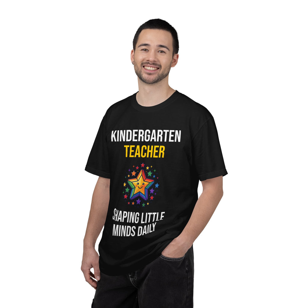 Kindergarten Teacher T-Shirt - "Shaping Little Minds Daily" Cute Star Design