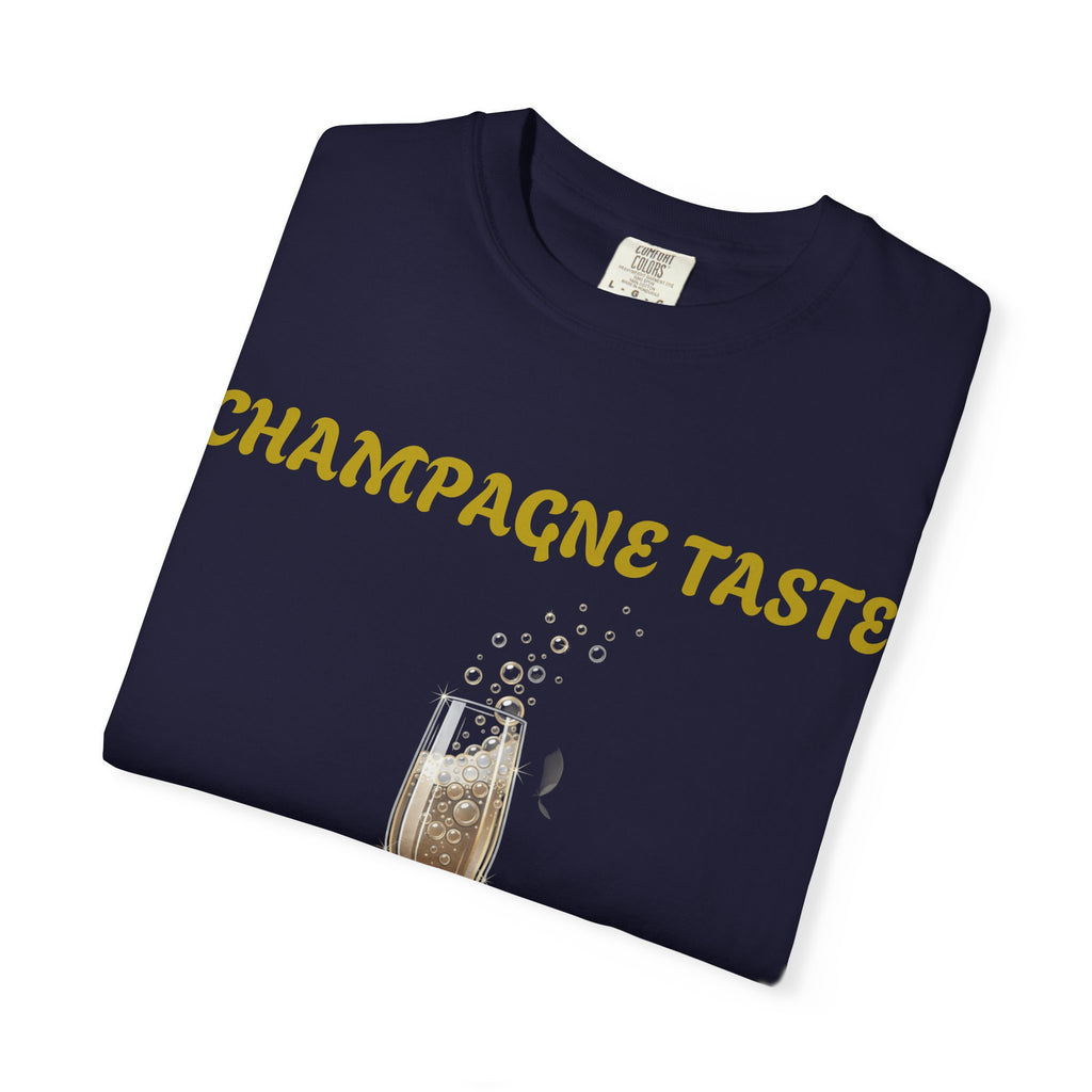 Champagne Taste, Boujee Budget T-Shirt — Funny Sparkling Wine Tee