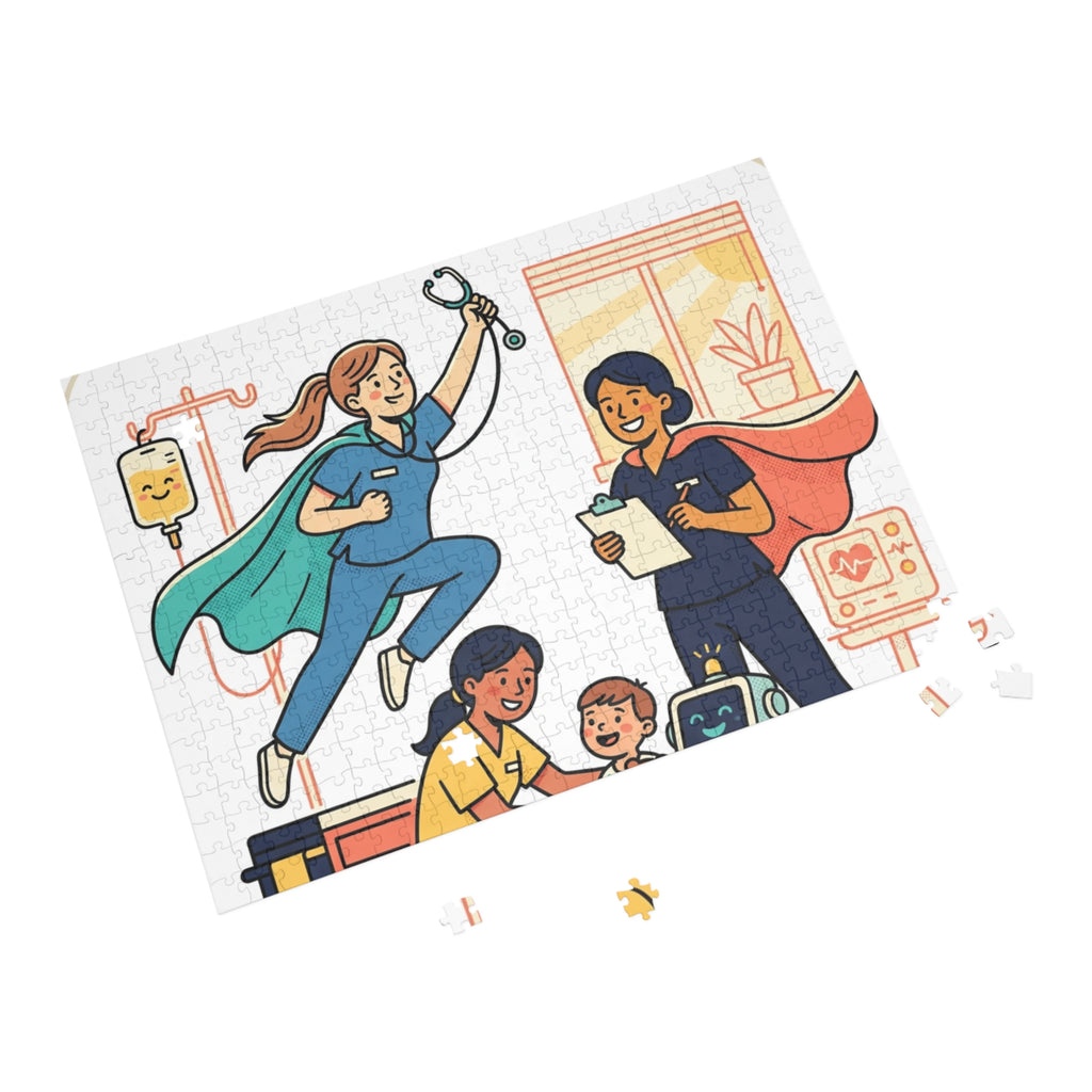 Hero Nurse Family Puzzle — 96/252/500-Piece Medical Team Jigsaw (Kids & Adults)