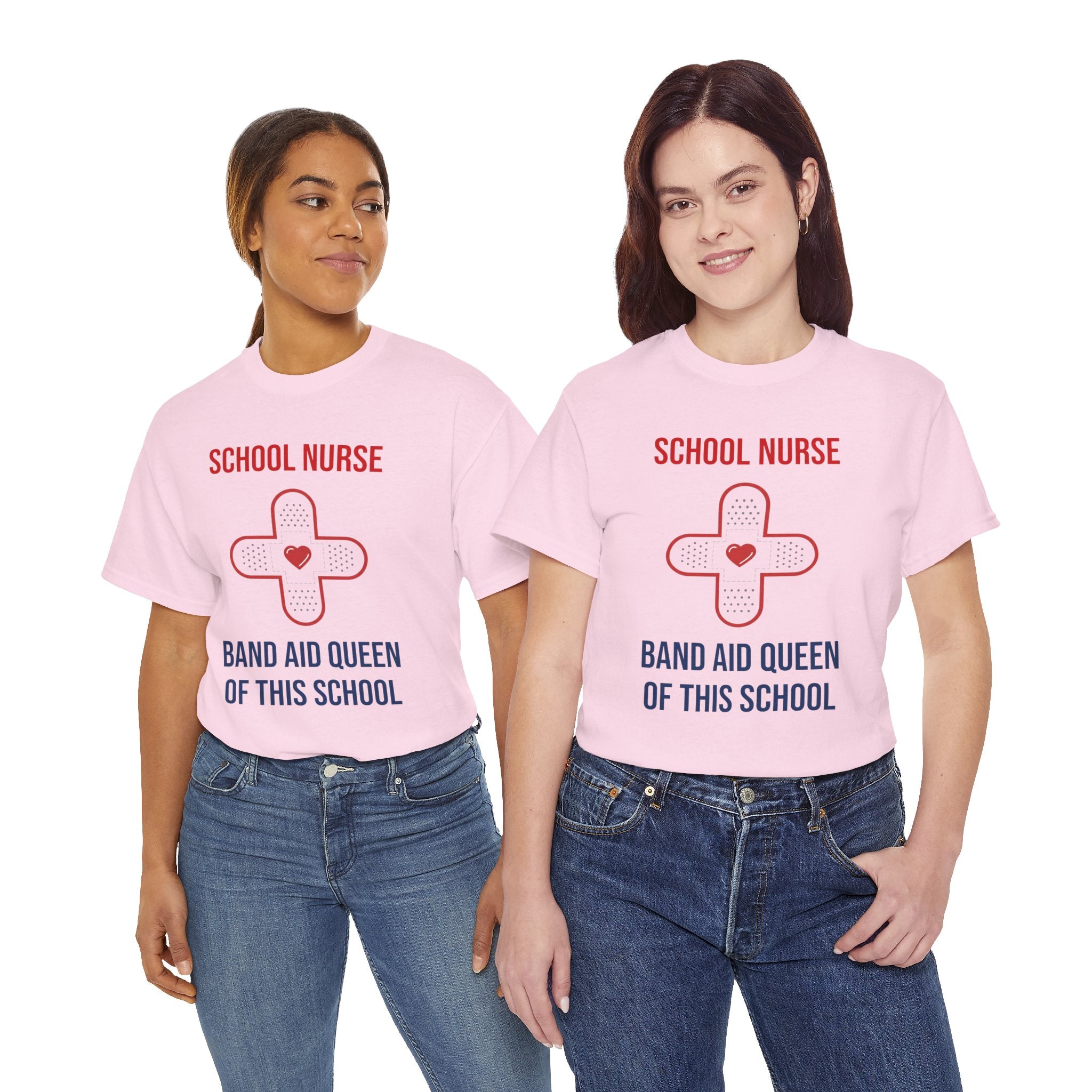 School Nurse T-Shirt – “Band Aid Queen of This School” Cotton Tee
