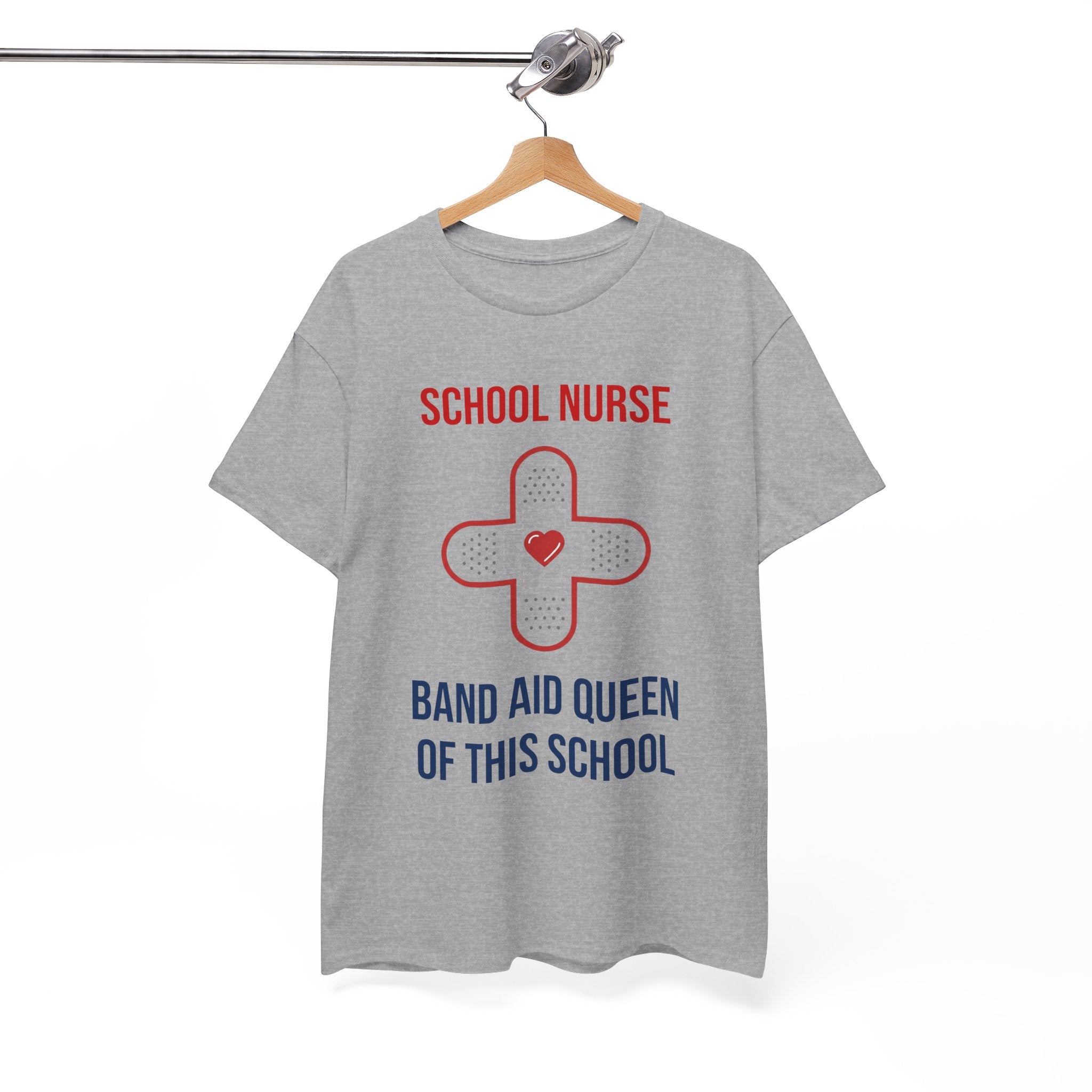 School Nurse T-Shirt – “Band Aid Queen of This School” Cotton Tee