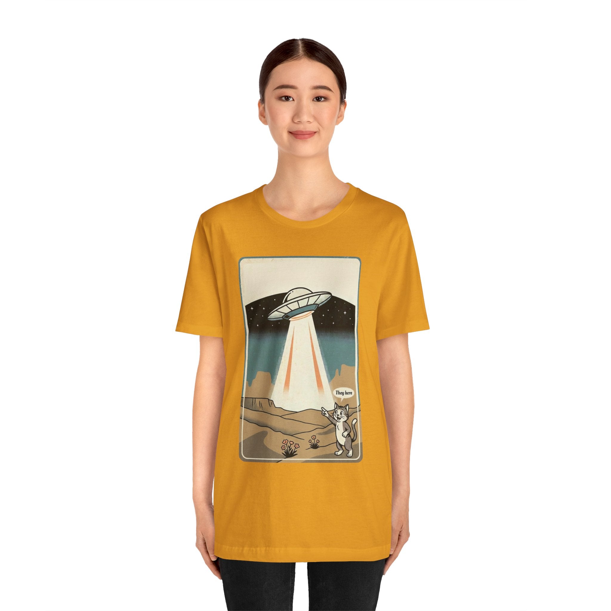 They Here Alien T-Shirt — Funny UFO ET Invader Tee
