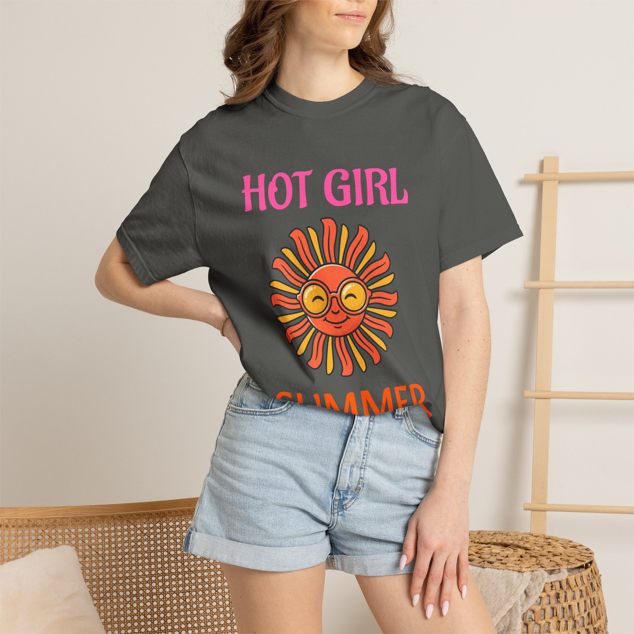 Hot Girl Summer T-Shirt — Retro Smiling Sun Graphic Tee