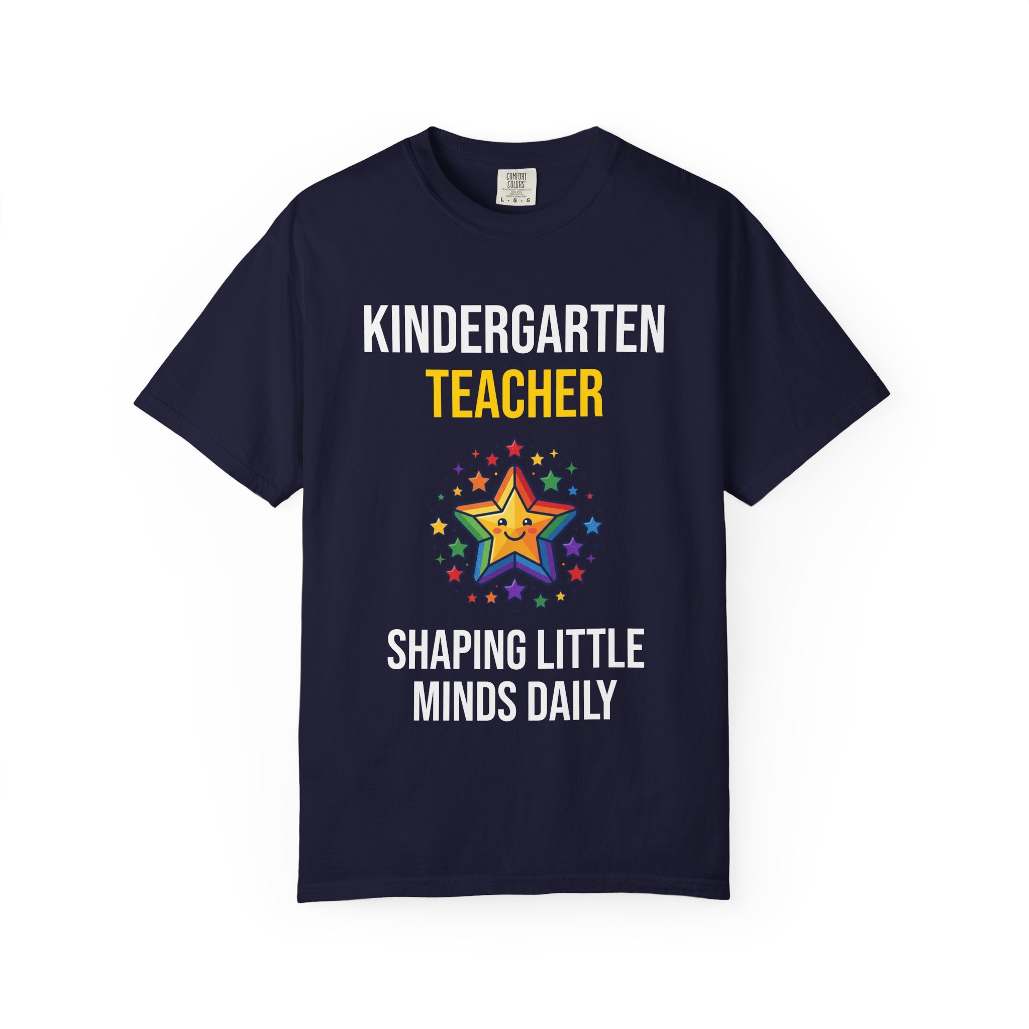 Kindergarten Teacher T-Shirt - "Shaping Little Minds Daily" Cute Star Design