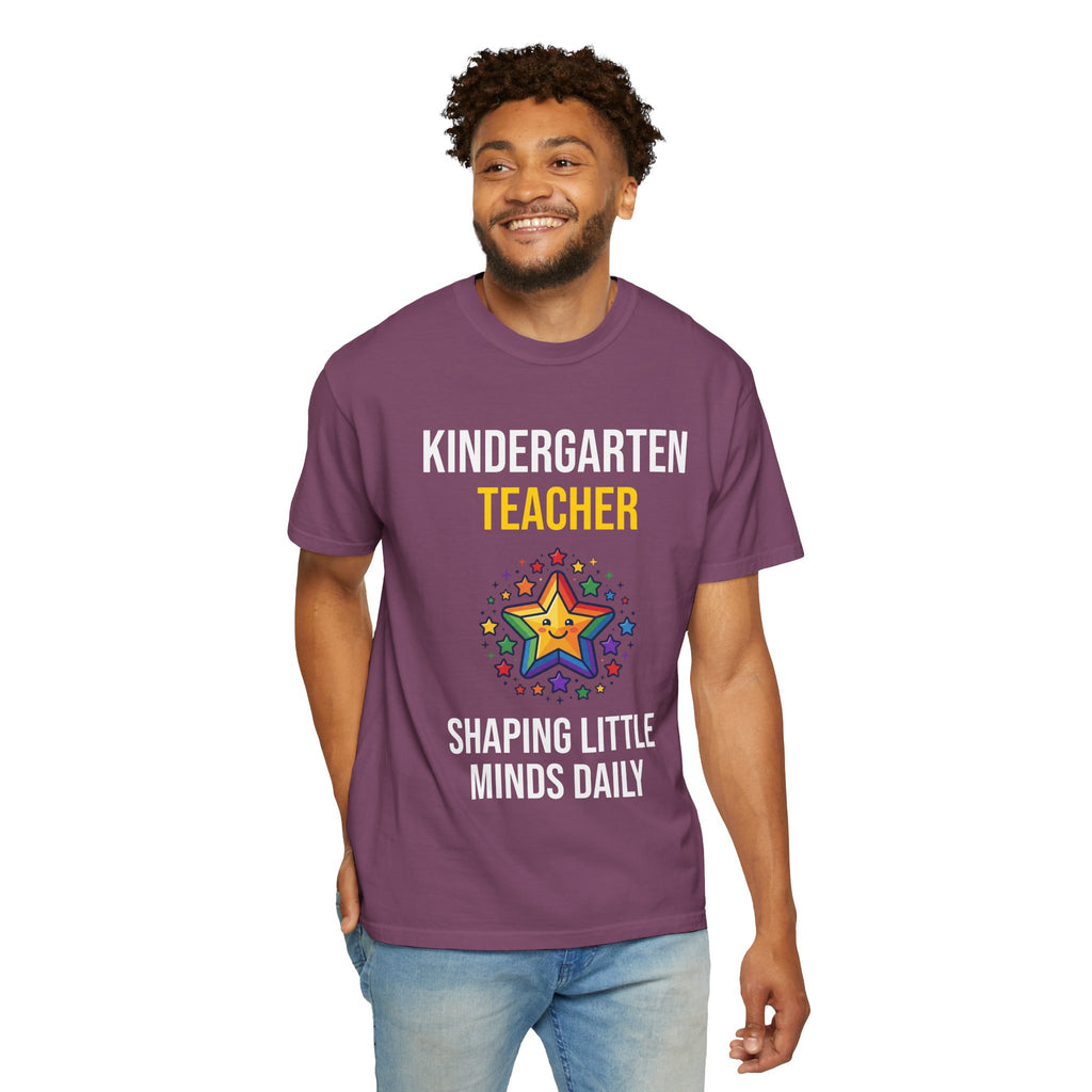 Kindergarten Teacher T-Shirt - "Shaping Little Minds Daily" Cute Star Design