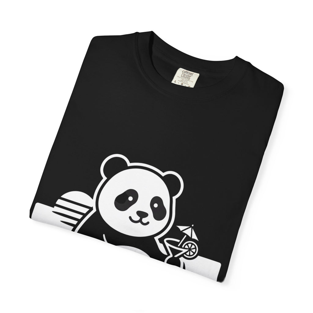 Panda Picnic T-Shirt — Cute Relaxing Panda Holding Drink Graphic Tee