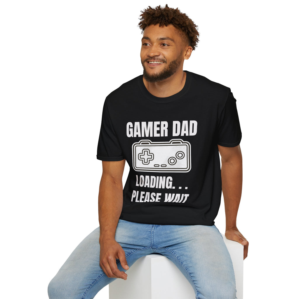 Gamer Dad Loading Please Wait T-Shirt — Funny Father's Day Gaming Gift Tee