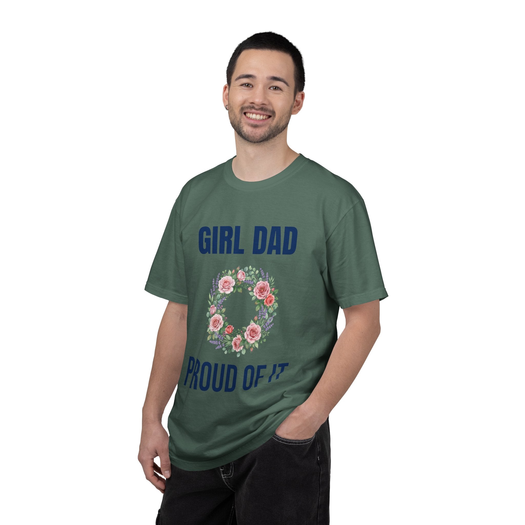 Girl Dad Floral Wreath T-Shirt — Proud Girl Dad Father's Day Gift Tee