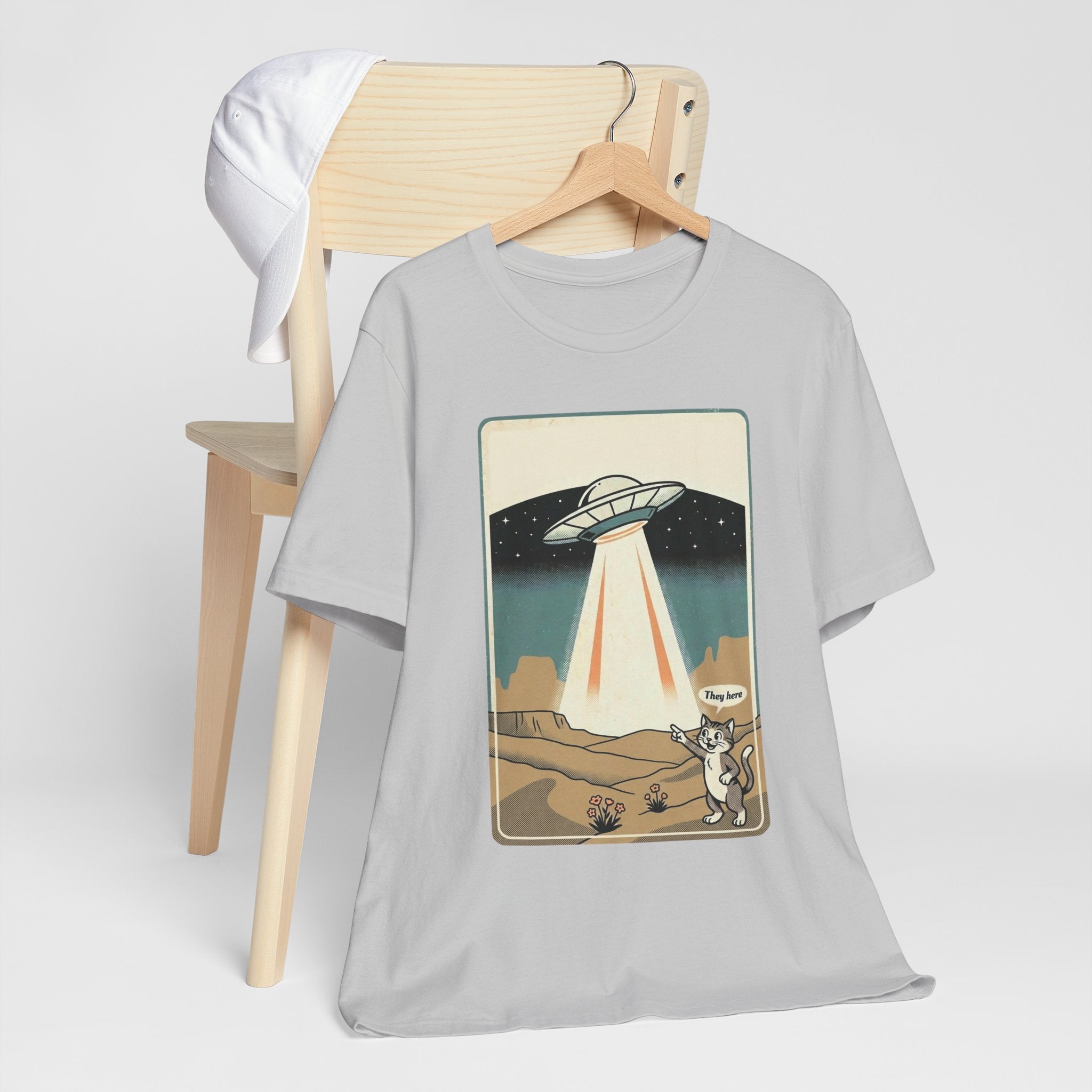 They Here Alien T-Shirt — Funny UFO ET Invader Tee