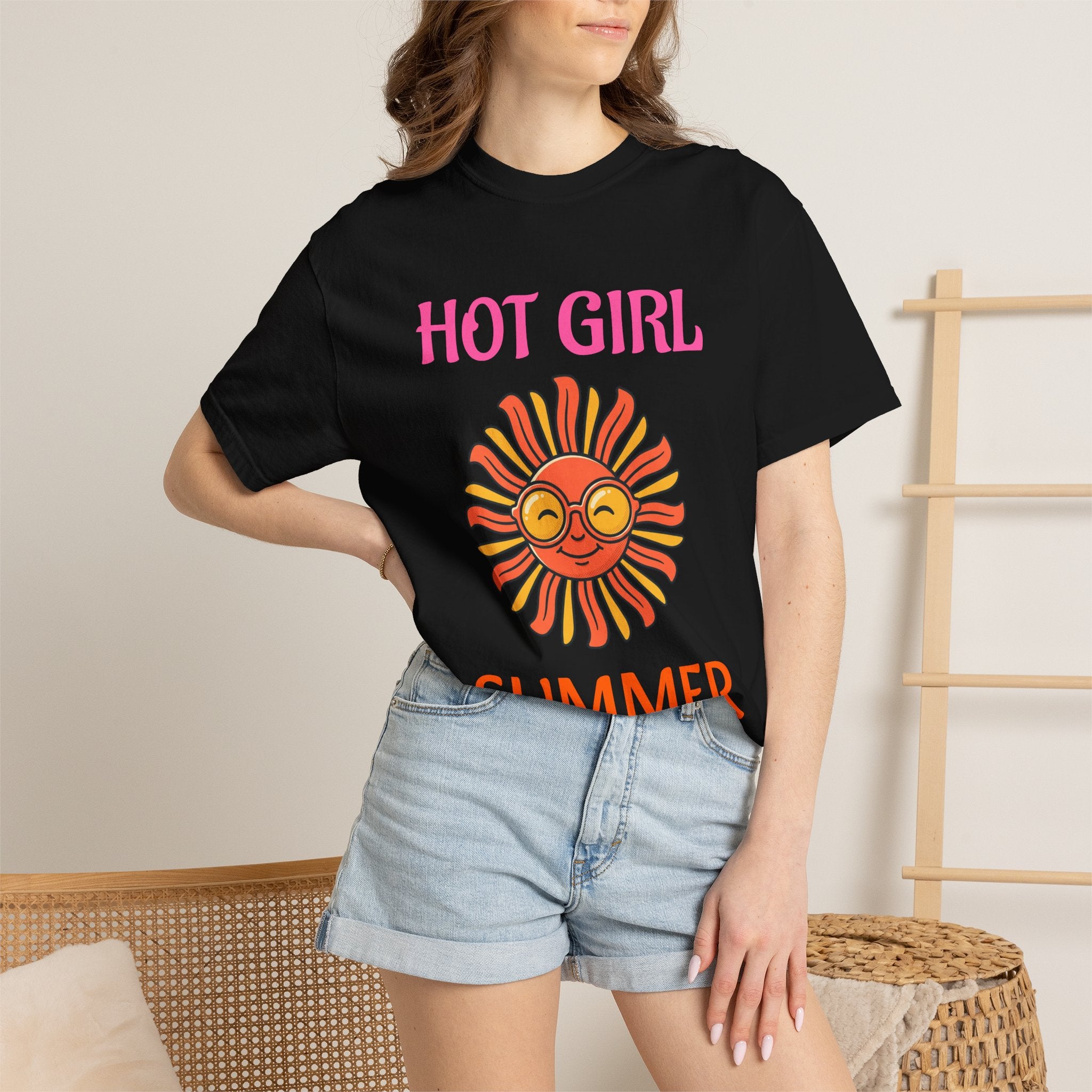 Hot Girl Summer T-Shirt — Retro Smiling Sun Graphic Tee