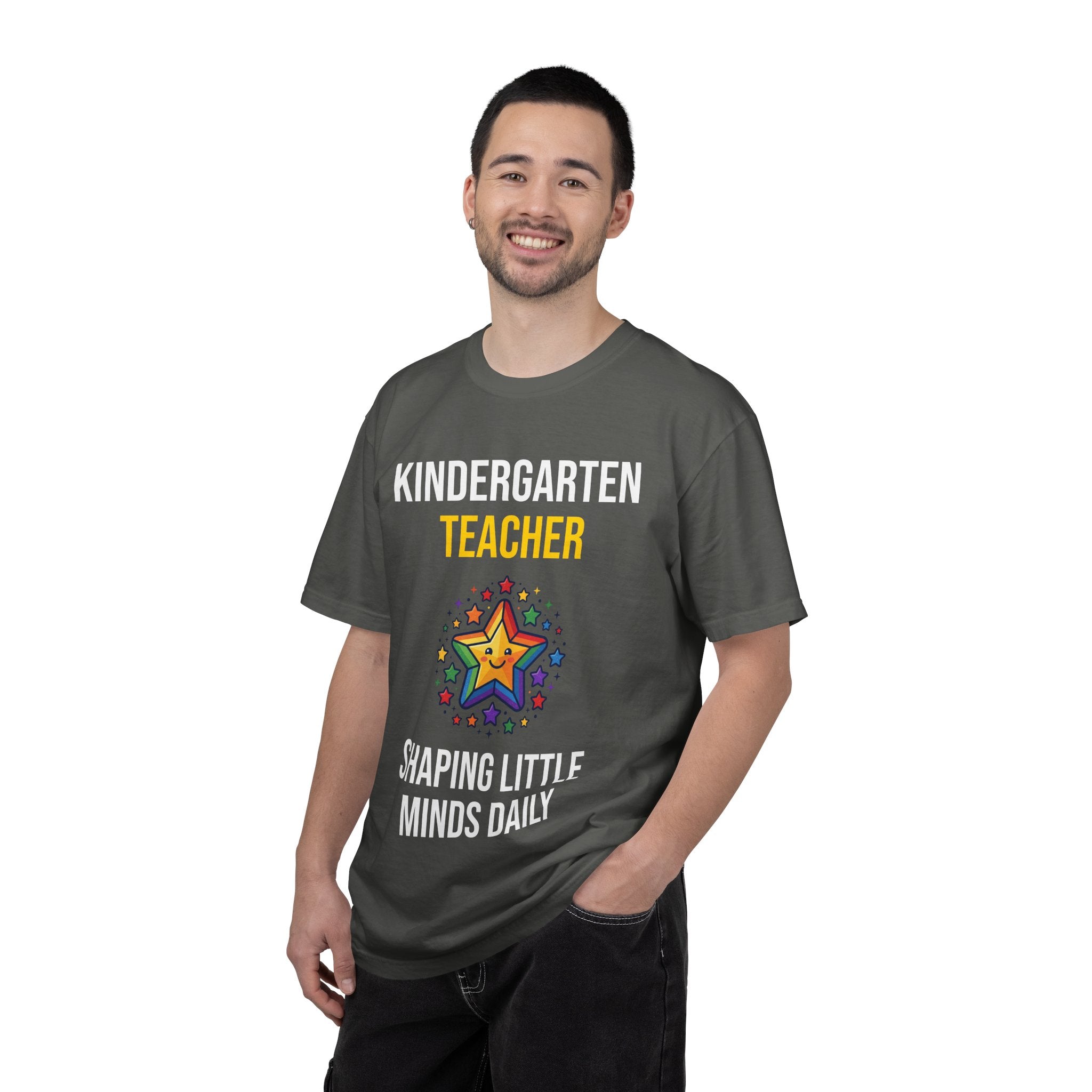 Kindergarten Teacher T-Shirt - "Shaping Little Minds Daily" Cute Star Design