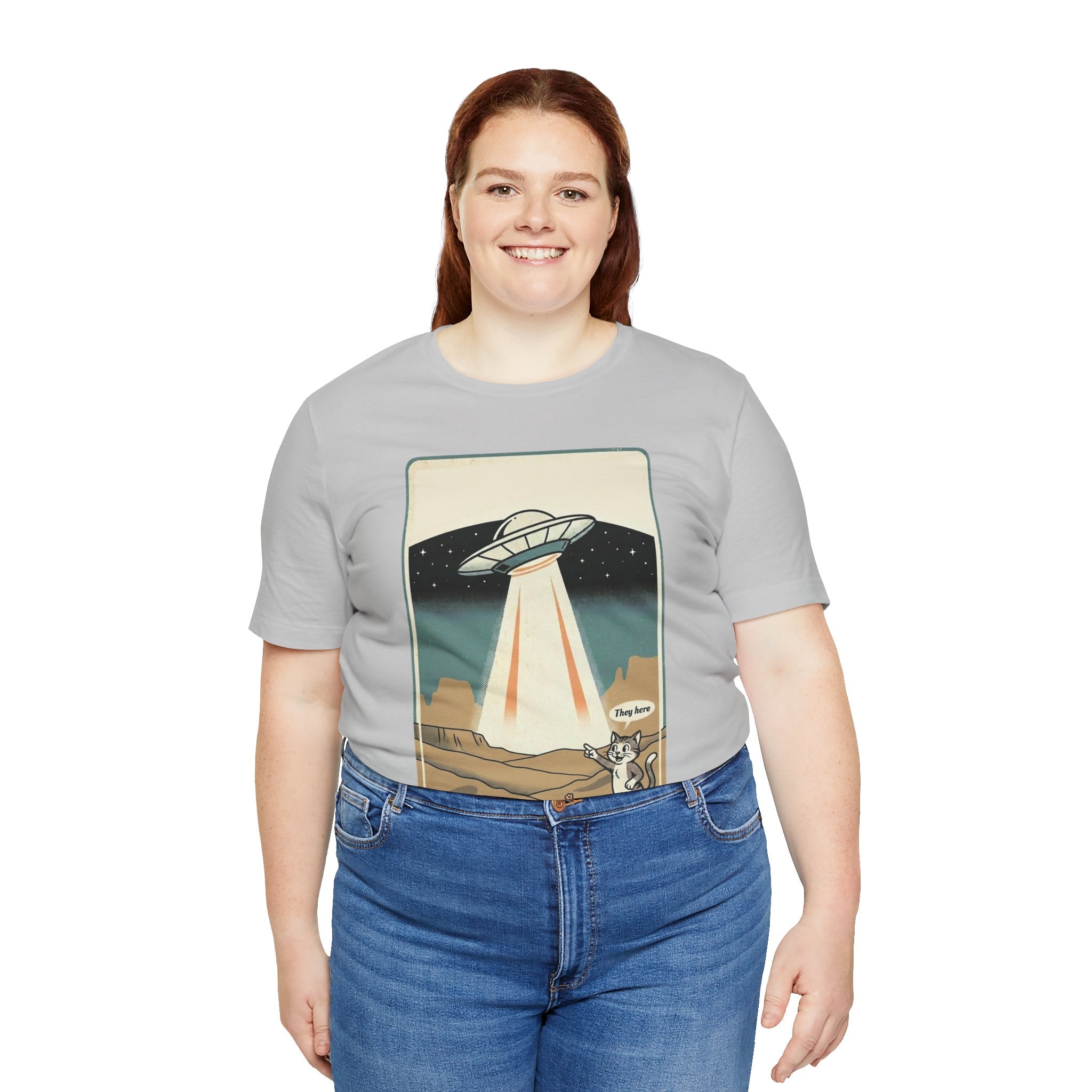 They Here Alien T-Shirt — Funny UFO ET Invader Tee