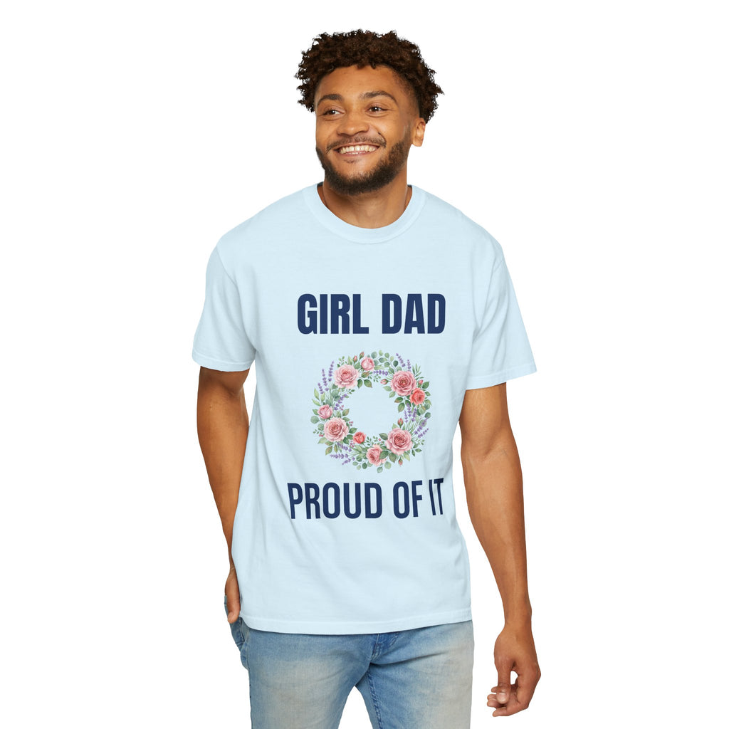 Girl Dad Floral Wreath T-Shirt — Proud Girl Dad Father's Day Gift Tee