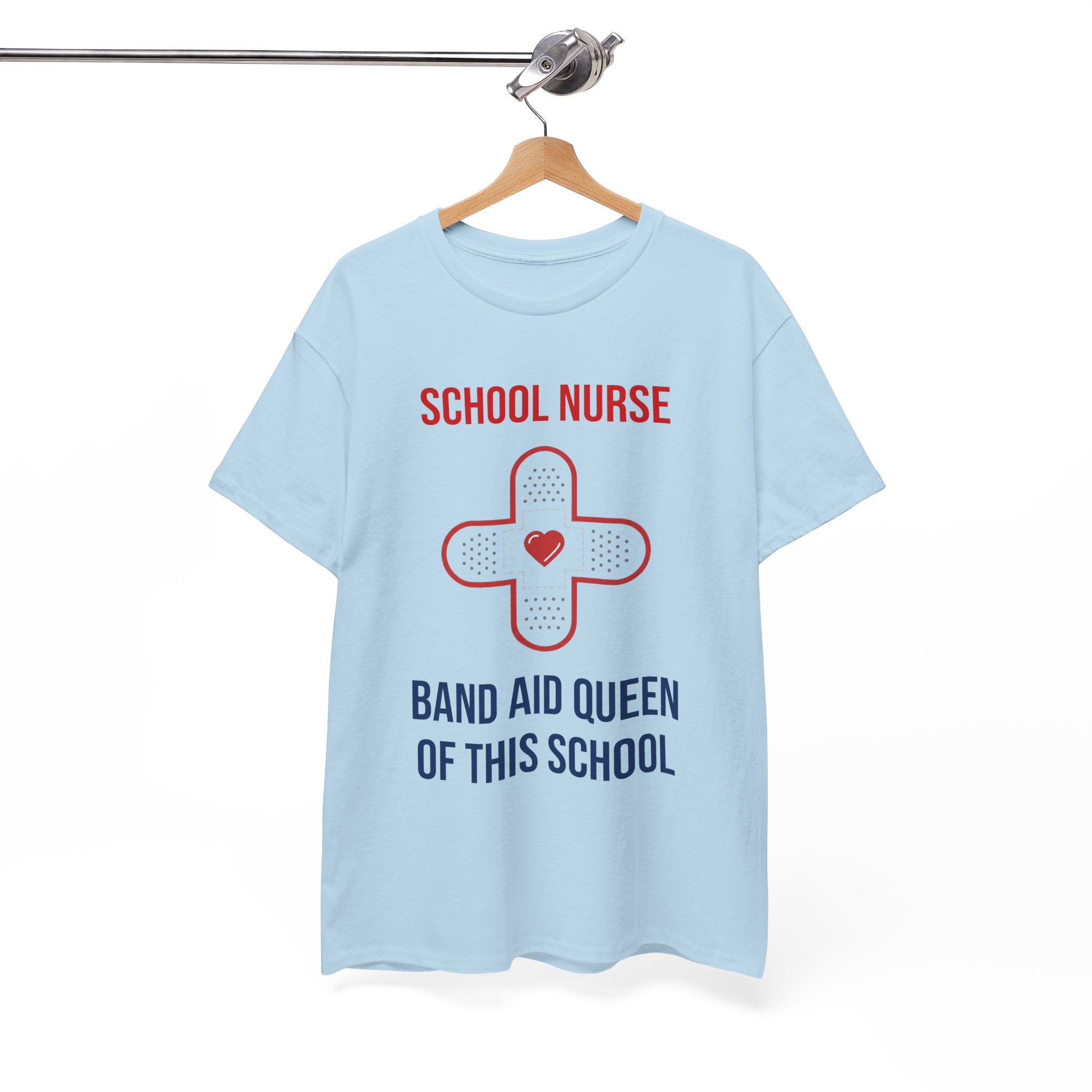 School Nurse T-Shirt – “Band Aid Queen of This School” Cotton Tee