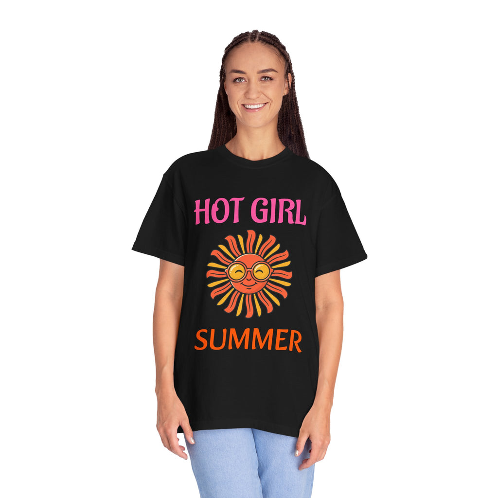 Hot Girl Summer T-Shirt — Retro Smiling Sun Graphic Tee