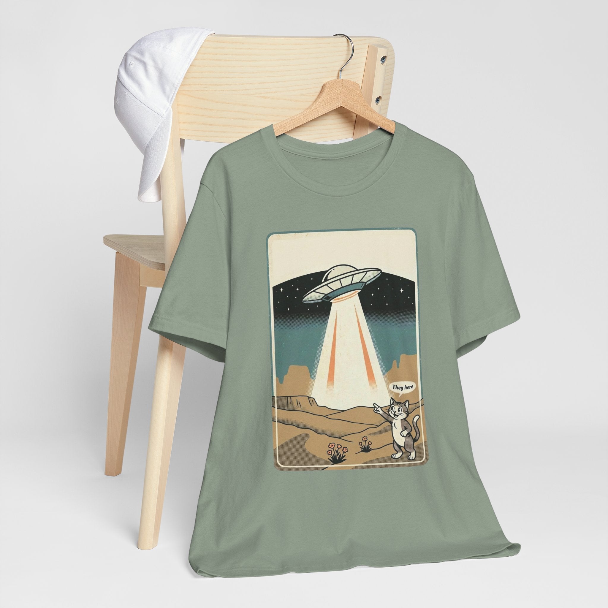 They Here Alien T-Shirt — Funny UFO ET Invader Tee