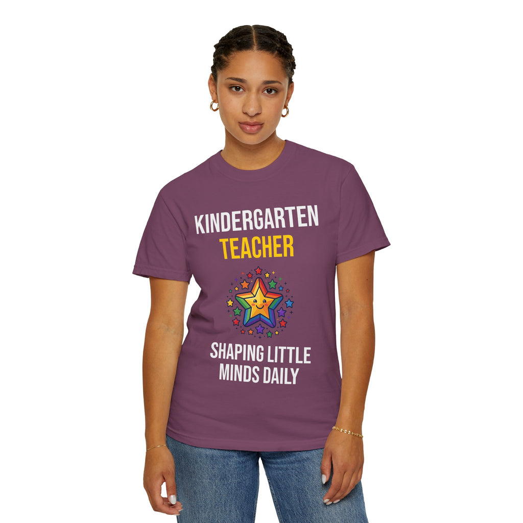 Kindergarten Teacher T-Shirt - "Shaping Little Minds Daily" Cute Star Design