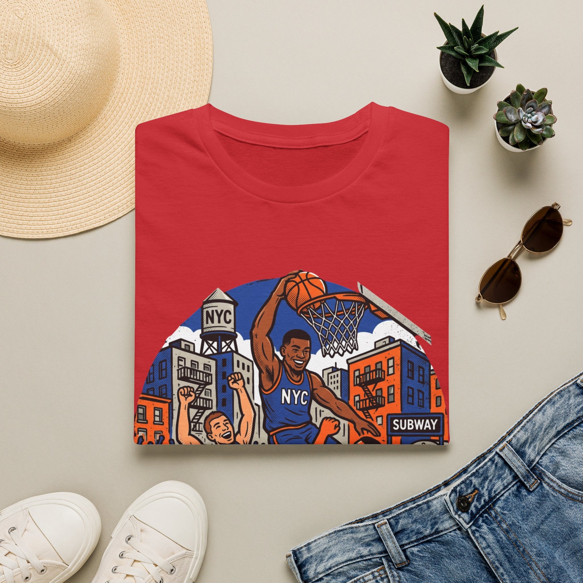 New York Hoops Run Cartoon Tee