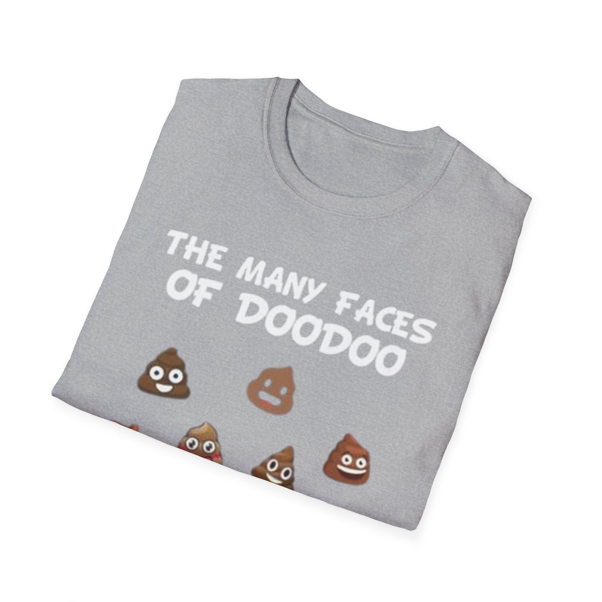 Funny Poop Emoji T-Shirt – "The Many Faces of Doodoo" Graphic Tee