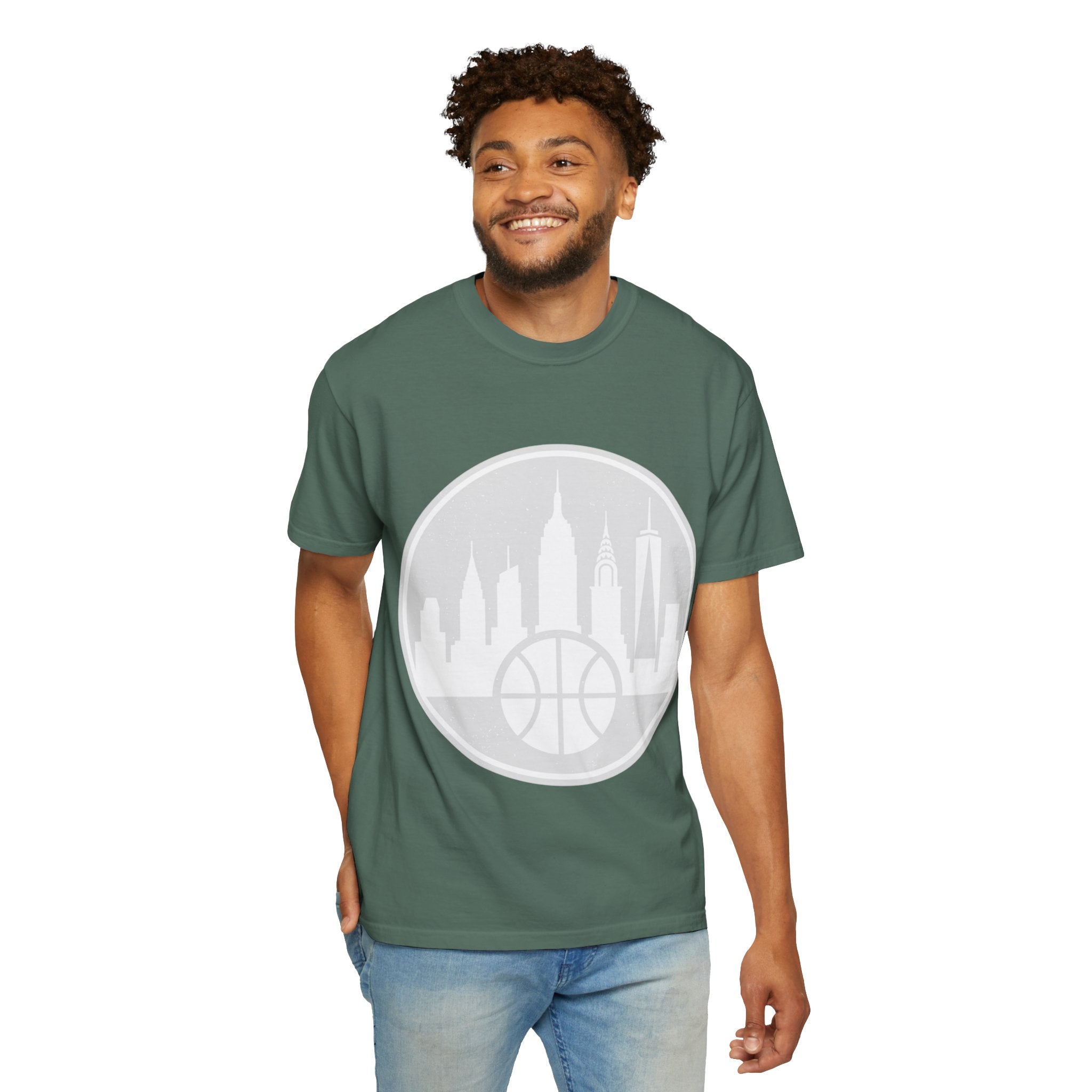 City Skyline Basketball T-Shirt — Urban Basketball Graphic Tee