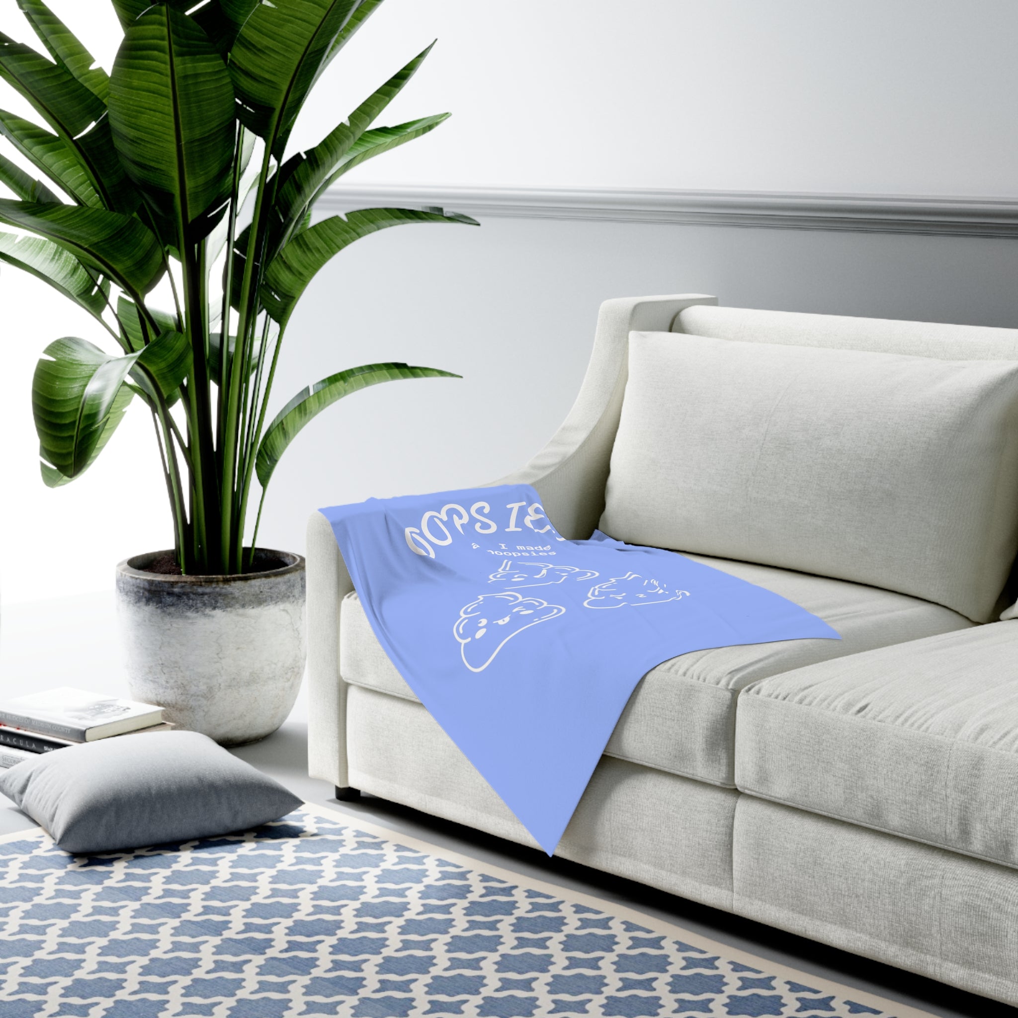 Baby Swaddle Blanket — Cute "Oopsies I Made a Poopsies" Newborn Swaddle (Kawaii Poop Design)