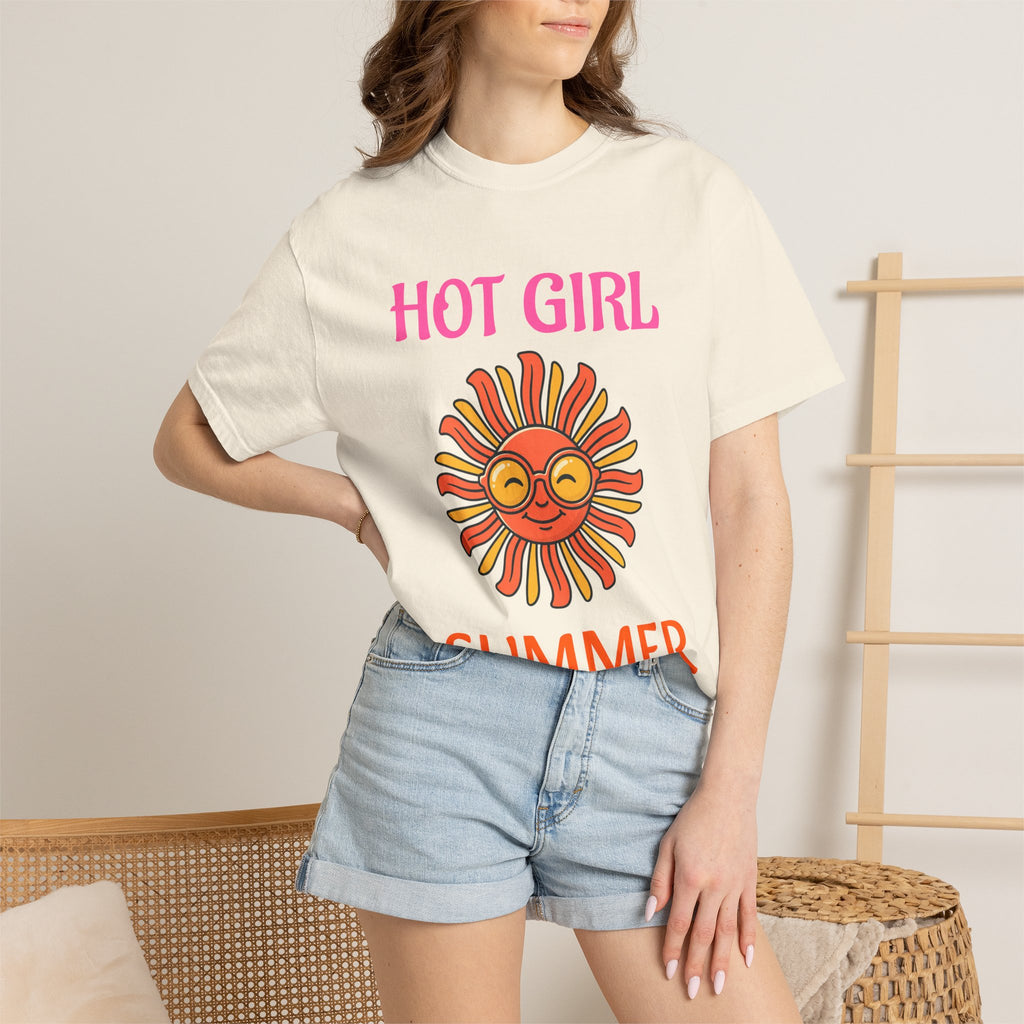 Hot Girl Summer T-Shirt — Retro Smiling Sun Graphic Tee