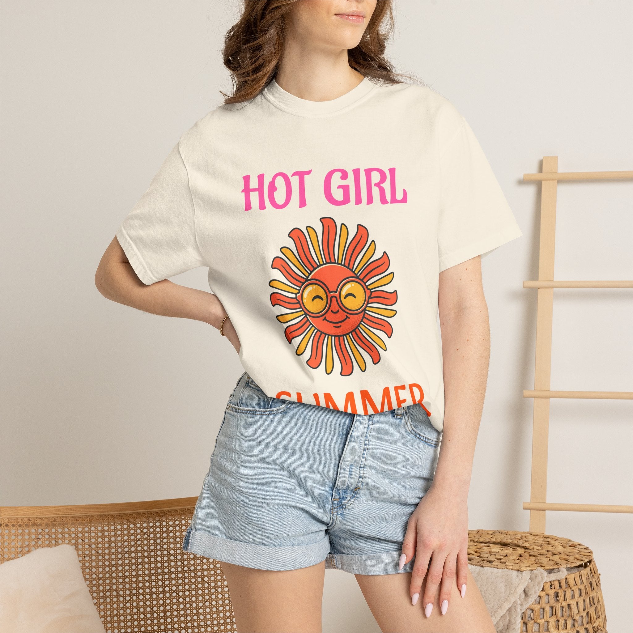 Hot Girl Summer T-Shirt — Retro Smiling Sun Graphic Tee