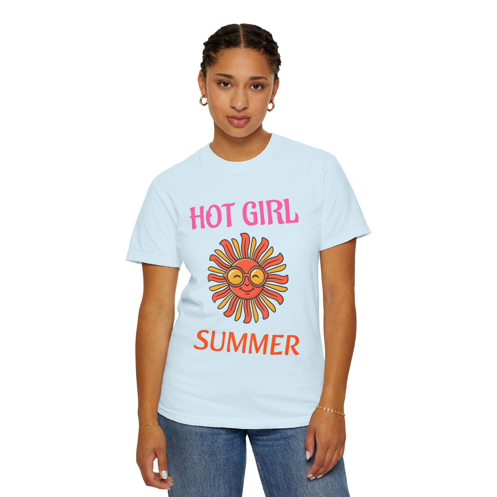 Hot Girl Summer T-Shirt — Retro Smiling Sun Graphic Tee
