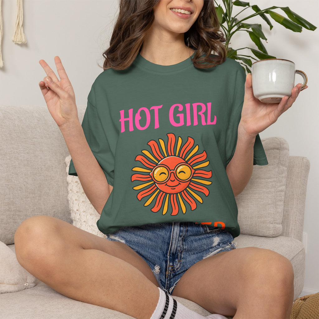 Hot Girl Summer T-Shirt — Retro Smiling Sun Graphic Tee